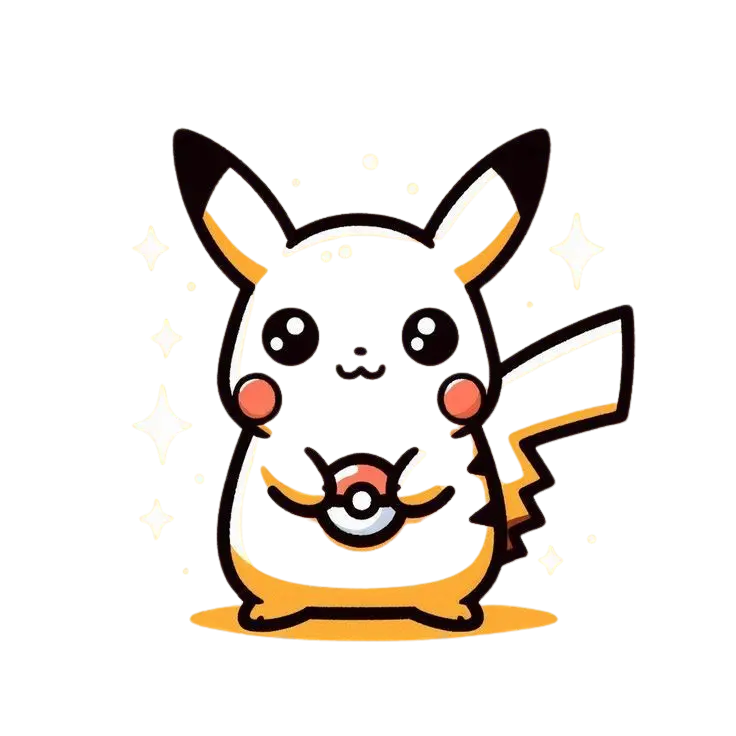 Glowing Pikachu with a pokéball